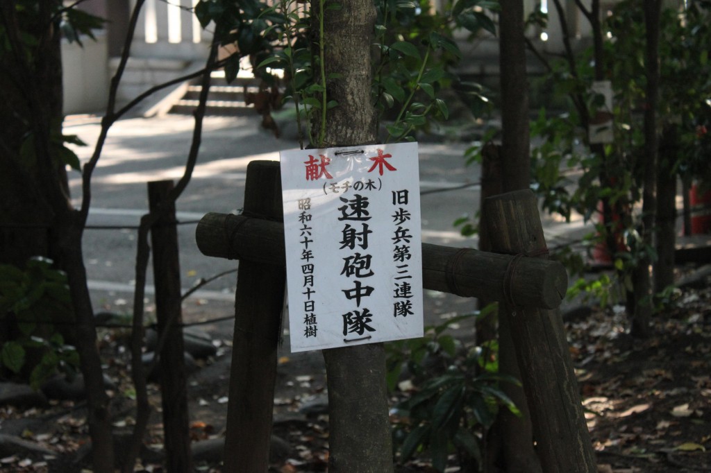 靖国神社の献木