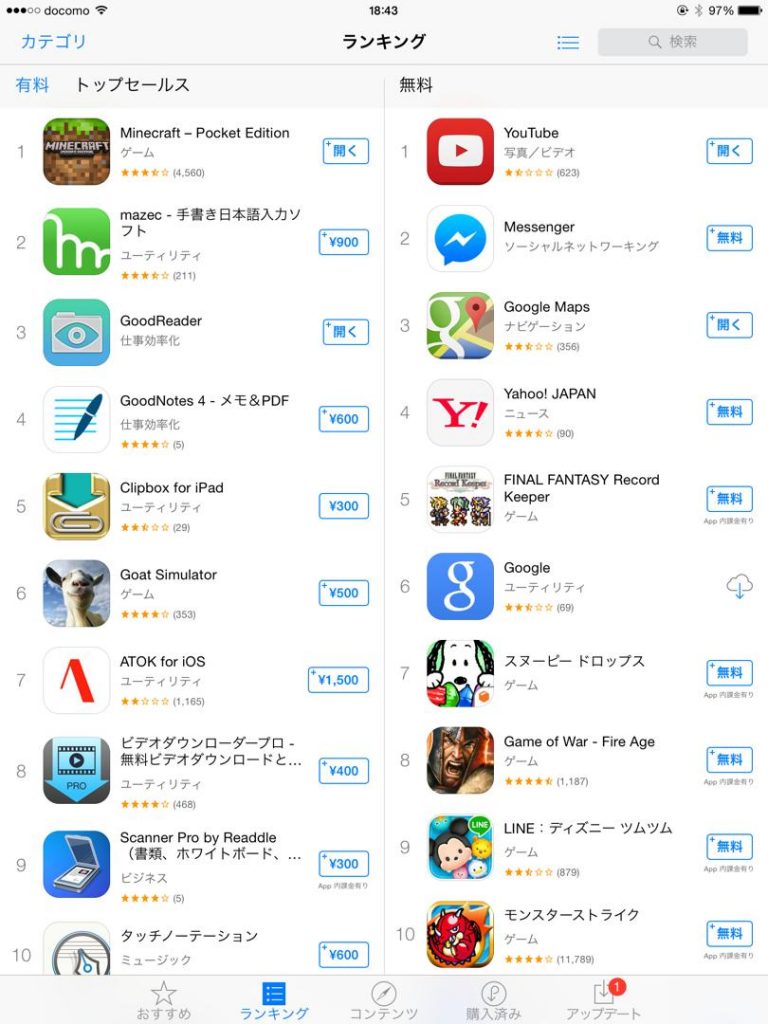 iOS有料アプリランキング