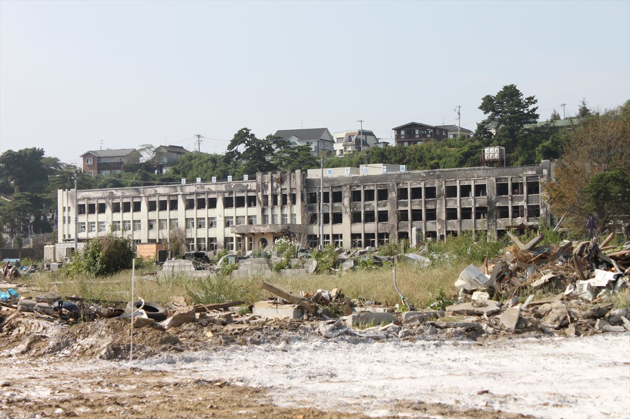 東日本大震災で被害を受けた石巻市の小学校