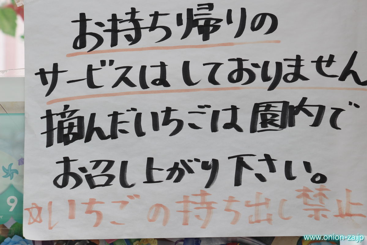 福島県の苺狩り「四季の里いちご園」は持ち帰り禁止